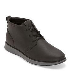 These St. John's Bay men's Mills chukka boots are a smart comfortable style for everyday wear. Crafted from a super smooth faux leather, this pull-on pair has memory foam cushioning and a comfortable flat platform sole. Wear them with jeans and a plaid shirt. Features: Memory FoamClosure Type: Pull OnFootwear Technology: Memory Foam InsoleShaft Circumference: 11 InchesBoot Shaft Height: 4 1/4 InchesShoe Heel Height: 3/4 InchUpper/Outer Base Material: 86% Polyurethene, 14% PolyesterShoe Lining Ma Workwear Ankle-high Boots With Reinforced Toe, Casual Ankle Waterproof Boots For Business, Casual Waterproof Ankle Boots For Business, Business Lace-up Boots With Reinforced Toe, Casual High-top Moto Boots For Work, Casual High Ankle Boots For Business, Formal Lace-up Boots With Reinforced Toe, Reinforced Heel Chukka Ankle Boots For Work, Casual Moto Boots With Plain Toe For Work