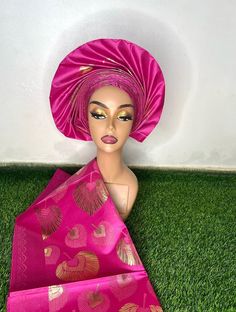 This beautiful fushsia mix with red flowers hats comes with ipele and it is s made from Premium 3D Sego Gele. :Suitable for all head type and is one size fits all. : it also Suitable for all  season because of comfort it gives.  :it is Great for Wedding parties, church, thanksgiving, brides, bride's mother, wedding Anniversary, Christmas party, child's dedication, birthday parties and other special occasions ; Pre-styled  Auto Gele Headscarf  Ready to wear with ipele/shoulder piece  ;it can be p Pink One Size Headwrap For Beach, Pink One-size Headwrap For Beach, Pink One Size Headwrap For The Beach, Pink Headwrap For The Beach, Pink Headwrap For Beach, One Size Fits Most, Pink One Size Fits Most Headwrap For Beach, Pink One Size Bonnet, Pink Spring Headwrap One Size, Pink Bonnet One Size Fits Most