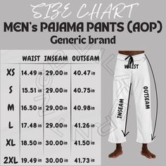 Mens Pyjama Bottoms, Mens Pajama Pants, Mens Pajamas, Size Chart, Pajama Pants, Mockup, Printed Items, Bathing Beauties, Digital Prints