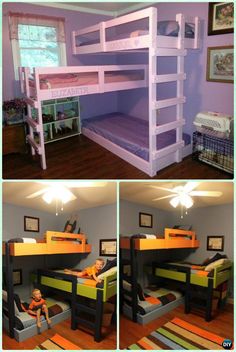 the bunk beds are made to look like they have no mattresses