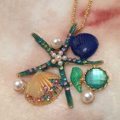 Jeweled Sea Star Fashion Necklace With Gold Toned 32” Chain, Lobster Claw Clasp And Adjustable Chain Within 2”. Sea Star, Gorgeous Jewelry, Beach Photos, Outfits Aesthetic, Star Fashion, Lobster Claw, Blue Gold, Womens Jewelry Necklace, Fashion Inspo Outfits