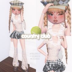 dress to impress country club outfit idea / inspo NO VIP ! themes: country club, sports ── .✦ made by me ! Pick My Outfit, Country Club Dress, Country Club Outfit, Royal High Fits, Style Themes, Roblox Aesthetic