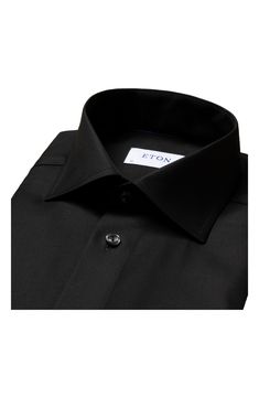 Crease-resistant performance cotton elevates a sleek and stylish dress shirt with cuffs that convert from button to French for versatile appeal. Style Name:Eton Trim Fit Solid Dress Shirt. Style Number: 6279010. Purple Mens Dress Shirt, Purple Dress Shirt, French Cuff Dress Shirts, Solid Dress Shirt, Organic Cotton Dress, Professional Wardrobe, Collar Stays, Trim Fit, Tailored Design