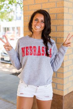 Nebraska Huskers Sweatshirt Nebraska Huskers, College Stuff, Nebraska, Game Day, University, Sweatshirts, Women's Top, How To Wear