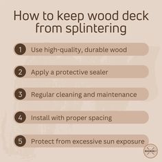 how to keep wood deck from splintering info sheet with instructions for proper cleaning and maintenance