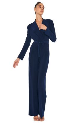 DB STRAIGHT LEG JUMPSUIT – True Navy – Norma Kamali