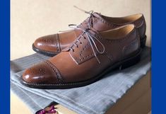 Handmade+Men's+Brown+Color+Leather+Cap+Toe+Brogue+Dress+Formal+Lace+Up+Shoes    Upper+Material+Genuine+Leather+  Inner+Soft+Leather  Style+Cap+Toe+Brogue  Color+Brown  Sole+Leather  Gender+Male  Heel+Leather    Manufacturing+Time+7+to+10+Business+Days    IMPORTANT+NOTE    Please+measure+your+foot... Quality Leather Boots, Custom Design Shoes, Bespoke Shoes, Handmade Leather Shoes, Leather Boot Shoes, Leather Cap, Dress Formal, Classic Shoes, Up Shoes