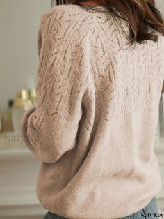 Katykey - Classic Knit Cardigan with Button Front Closure - Elegant Womens Long Sleeve Sweater Beige Pointelle Knit Outerwear Long Sleeve, Beige Pointelle Knit Cardigan For Winter, Beige Pointelle Knit Outerwear For Winter, Casual Fit, Sweater Sleeves, Chest Pad, Sleeve Sweater, Long Sleeve Sweater, Knit Cardigan