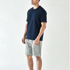 Solid Color Basic T-Shirt  Material: 100%Cotton  Style: Basic T-Shirt, Basic Tee Size: S, M, L, XL, 2XL, 3XL Color: Navy Blue  Occasion: Outdoor, Daily,  Vacation Navy Relaxed Fit Short Sleeve T-shirt, Basic Navy Short Sleeve T-shirt, Casual Crew Neck T-shirt For Loungewear, Casual Solid Color T-shirt For Loungewear, Casual Solid T-shirt For Loungewear, Navy Cotton Crew Neck T-shirt, Navy Cotton T-shirt With Crew Neck, Blue Sporty T-shirt For Loungewear, Navy Short Sleeve Relaxed Fit T-shirt