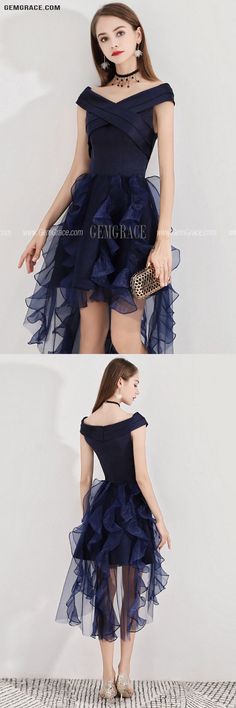 Navy Blue High Low Puffy Party Dress With Ruffles Ref#BLS97023 at GemGrace. #HomecomingDresses Shop now to get $10 off. Pro custom-made service for wedding dress, formal dress. View Homecoming Dresses,Short Homecoming Dresses,Blue Homecoming Dresses,Cute Homecoming Dresses,Navy Blue Homecoming Dresses,Semi Formal Dresses for more ideas. Click to shop now! #BuyableHomecomingDresses Homecoming Dresses Navy Blue, Navy Blue Homecoming Dresses, Navy Homecoming Dress, Navy Blue Short Dress, Trendy Dress Styles, Dress High Low, Cute Homecoming Dresses, Cheap Homecoming Dresses, Blue Dress Short