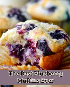 the best blueberry muffins ever are made with fresh blueberries and butter