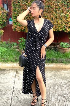 Beautiful Cute Black And White Polka Dot Summer Dress Maxi Long. This dress can also be used for casual wear and every day. #polkadots #summerfashion #summeroutfits #summervibes #summerdresses #blackdress #beachdresses Polka Dot Summer Dresses, Long Summer Dresses Maxi, Cute Black And White, Feminine Women, White Polka Dot Dress, Long Summer Dresses, Dress Maxi, Summer Maxi Dress, Beach Dresses