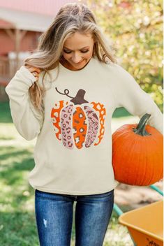 Collar : crew neck Style : Other • Unique Pumpkin Print :This womens hoodie features a unique and eye-catching pumpkin print, perfect for adding a touch of autumn charm to your casual wear. • Long Sleeves and Hoodie :With its long sleeves and hoodie design, this top provides warmth and comfort, making it an ideal choice for chilly days or nights. • Crew Neck Style :The crew neck style of this hoodie ensures easy wearing and removal, offering a relaxed fit for all-day comfort. • Origin from Mainl Fall Graphic Print Long Sleeve Sweatshirt, Khaki Crew Neck Tops For Fall, Cream Crew Neck Top For Fall, Beige Graphic Print Sweater For Fall, Beige Graphic Print Sweatshirt For Fall, Fall Beige Graphic Print Sweatshirt, Fall Graphic Print Beige Sweatshirt, Fall Cream Graphic Print Tops, Fall Crew Neck Hoodie