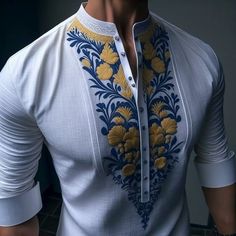 Man Dress Design, African Wear For Men, Gents Kurta Design, African Wear Styles For Men, African Shirts For Men, Mens Kurta Designs, Dress Suits For Men, Men Fashion Casual Shirts