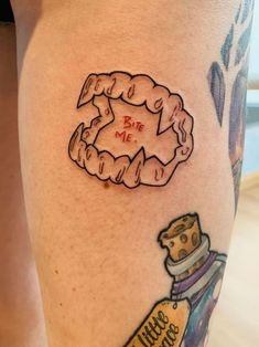 a person with a tattoo on their leg