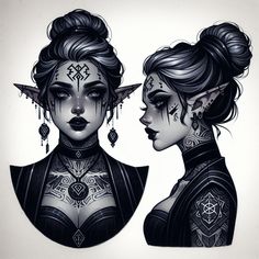 two women with tattoos and piercings on their faces