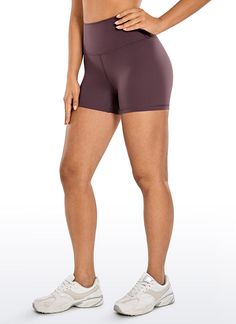 The Nakedfeel collection is really buttery soft, slick smooth and cool to touch. These shorts give you a decent compressive feel while stretch and hold your pose. Stretchy, sweat-wicking fabric and V-shape back seam make these an easy choice for everyday wear. Feature & Fitting: 
 Nakedfeel collection 
 Design for hot yoga or Pilates 
 
 High Waist, 4 inches 
 Seamless Waistband 
 Hidden Pocket 
 Crotch Gusset 
 Fabric: 
 Sleek, No-fur-stick-to 
 Buttery soft, so comfortable 
 Decent compres Smoothing Mid-thigh Workout Activewear, Workout Compression Smoothing Shorts, Compression Workout Shorts With Smoothing, Compression Workout Shorts With Smoothing Effect, Workout Compression Shorts With Smoothing Effect, Solid Color Smoothing Short Length Activewear, Sporty Soft Touch Shorts, Sporty Soft Touch Short Bottoms, Sporty Smoothing Activewear For Sports