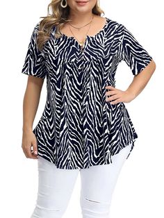 Arrives by Thu, Nov 30 Buy Chama Women's Plus Size Henley V Neck Button up Tunic Top at Walmart.com Tunic Tops Summer, Printed Beach Dresses, Short Sleeve Summer Dresses, Smock Top, Flowy Shorts, Plus Size Shorts, Tracksuit Women, Casual Chic Style, Boho Women