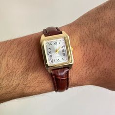 2000s Vintage Style Cute Square Brown Leather Luxury Watch Works And Time Can Be Changed Cute Dainty Watch These Watches Are Unisex :)! 7.5in Length Brand New Dainty Watch, 2000s Vintage, Brown Silver, Y2k Style, Luxury Watch, Watch Brands, Silver Watch, Accessories Watches, Leather Watch