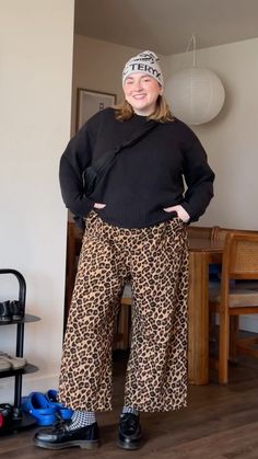 Thrift Plus Size Outfits, Plus Size Autumn Aesthetic, Autumn Plus Size Outfits, Mid Size Street Style, Plus Size Christmas Outfit, Plus Size Autumn, Eclectic Grandpa, Plus Size Baddie Outfits, Animal Print Outfits