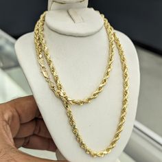 10kt Real Gold Rope Chain 5mm Thick 24 Inches Long 9.2 Gm Weight Hollow Style Unisex Please Check The Picture Carefully To Understand The Size Of The Thickness 100% Authentic Gold Not A Gold Plated Or A Not A Gold Filled Never Change Color Or Never Fade Never Tarnish Comes In A Gift Box Authentic Gold, Gold Rope Chains, Never Fade, Never Change, Mens Accessories Jewelry, Rope Chain, Real Gold, Color Change, Gold Filled