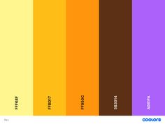 the color palette is very colorful and it looks like an orange, yellow, purple, green