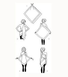 the instructions for how to tie a scarf around your neck and waist, from an instruction manual