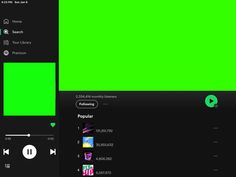 the screen is green and black with some music player icons on it's side