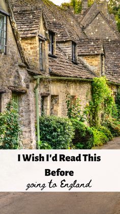 an old house with the words what i wish'd known before visiting england