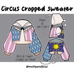 an origami style circus cropped sweater