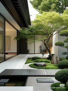 Kolam Koi, Japanese Garden Landscape, Zen Garden Design, Courtyard Design, Japanese Garden Design, Modern Garden Design, Modern Backyard, Gardens Design