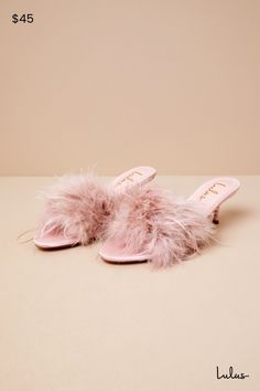 The Lulus Briggs Blush Feather Low Heel Slide Sandals are the perfect mix of femme, flirty, and fashionable! These luxe little heels have a sleek woven satin composition that shapes an almond footbed and a wide vamp strap, adorned with fluffy blush pink feathers. The effortless slide-on design sits atop a low, kitten-style heel that completes the chic look! 2. 5" low stiletto heel. Cushioned insole. Rubber sole has nonskid markings. Man made materials. Imported. Lulus | Briggs Blush Feather Low Sandal Heels, Pink Feathers, 21st Birthday, The Chic, Stiletto Heel, Low Heels, Slide Sandals, Blush Pink, Stiletto Heels