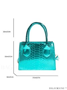 BagForLove - Compact Neon Blue Crocodile Square Bag in Embossed Leather Product Description Color Blue Type Square Bag Bag Size Mini Strap Type Double Handle Pattern Type Crocodile Print Closure Type Zipper Style Fashionable Coating 100% Polyurethane Composition 100% Polyurethane Material PU Leather Size Chart INCH CM Strap Length Bag Length Bag Width Bag Height Handle Height 47.2 inch 6.7 inch 3.1 inch 5.1 inch 3.9 inch Strap Length Bag Length Bag Width Bag Height Handle Height 120 cm 17 cm 8 c Blue Faux Leather Bags For Daily Use, Blue Faux Leather Bag For Daily Use, Trendy Blue Faux Leather Bag, Blue Party Shoulder Bag With Double Handle, Blue Double Handle Shoulder Bag For Party, Blue Large Capacity Shoulder Bag For Parties, Blue Rectangular Faux Leather Bag, Large Capacity Blue Party Bag, Large Capacity Blue Party Bags