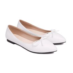 Olivia Mark - Professional English product title: Pink Low-Heeled Bridal Flats with Pointed Toe and Butterfly Knot Detail Fitted White Ballet Flats, Pink Low Heels, Professional English, Shower Sandals, White Flat Shoes, Womens Casual Boots, Comfortable High Heels, Bridal Flats, Work Shoes Women