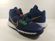 NIKE Blue GS Kyrie Flytrap 4 High Top Basketball Shoes CT5537-400 - Size 7Y. Thanks 1650-SB17-1127210014 Listing and template services provided by inkFrog Blue High-top Sneakers For Jogging, Navy Basketball Shoes With Rubber Sole For Sports, Navy Basketball Shoes With Rubber Sole, Nike Navy Low-top Basketball Shoes, Navy Low-top Nike Basketball Shoes, Navy High-top Skate Shoes For Sports, Navy Low-top Basketball Shoes, Blue Sneakers With Laces For Training, High Top Basketball Shoes