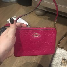 Pink Coach Wristlet. Brand New Never Used, Would Make Great Xmas Gift :) Michael Kors Wristlet, Louboutin Heels, Christian Louboutin Heels, Bags Coach, Ugg Slippers, Coach Wristlet, Wristlet Wallet, Zip Wallet, Slipper Shoes