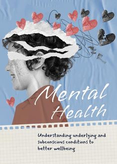 the cover of mental health, featuring an image of a woman's head with paper hearts