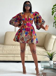 Ankara Fuje Mini Dress - Modern African Wear Lagos Native Wears For Ladies, Ankara Mini Skirt, Wears For Ladies, Ankara Outfits, Ankara Maxi Dress, Nigerian Outfits, Ankara Clothing, Native Wears, Mini Skirt Dress