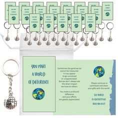 a brochure and keychain with the words you make a world of difference