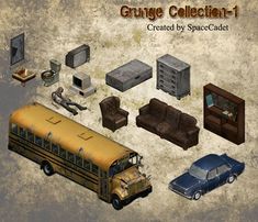 the grunge collection - 1 is created by spacecadjt and features old furniture