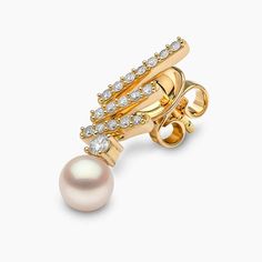 Designed to be worn anytime, anywhere, our Sleek collection exudes creativity and confidence. These unique 18K gold earrings feature 5-5.5mm Akoya pearls beneath clean diamond lines. Subtle, yet striking, these pearl earrings will elevate any outfit. Pearl Size: 5-5.5mmMetal: 18K GoldApproximate Diamond Weight: 0.254ctEarring Length: 1.8cm 18k Gold Earrings, Pearl Jewellery, Yoko London, Earring Crafts, Akoya Pearls, Pearl Diamond, Pearl Size, Pearl Jewelry, Gold Earrings