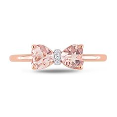 two stone bow ring in rose gold