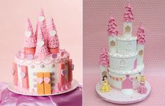 there is a cake made to look like a princess castle