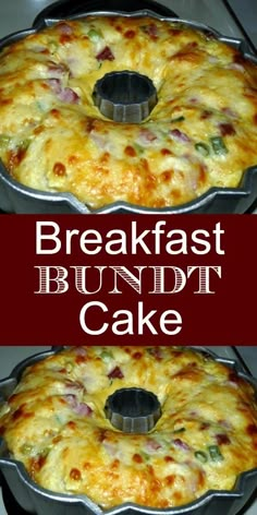 bundt cake breakfast recipe with text overlay