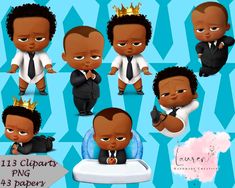 Baby Afro, Baby Black, Boss Baby, Baby Design, 1st Birthday, Art Images, Clip Art, Craft Supplies, Birthday