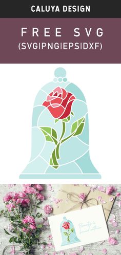 the beauty and the beast logo is shown on top of a white background with pink flowers