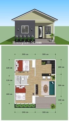 the floor plan for a two story house with an attached garage and living room area