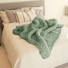 Priyet Color/Pattern: Olive Green | Priyet Chunky Knit Blanket Throw 104.0 H x 90.0 W in greenCotton | 90" W X 104" L | Wayfair Colour Pattern, Chunky Knit Blanket, Knit Blanket, Blanket Throw, Cotton Throws, Knitted Blankets, Chunky Knit, Color Patterns, Blankets & Throws