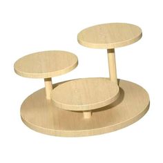 two wooden tables sitting on top of each other in front of a white background with no one around them