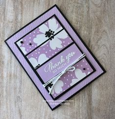 a thank you card made with stampin's butterfly punch dies from the paper boutique